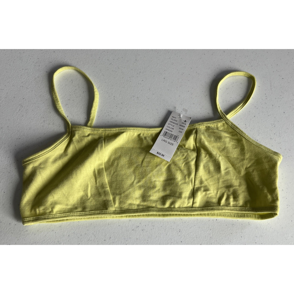 LA Hearts By Pacsun Lime Green Square Neck sports bra Bikini Top Size Large